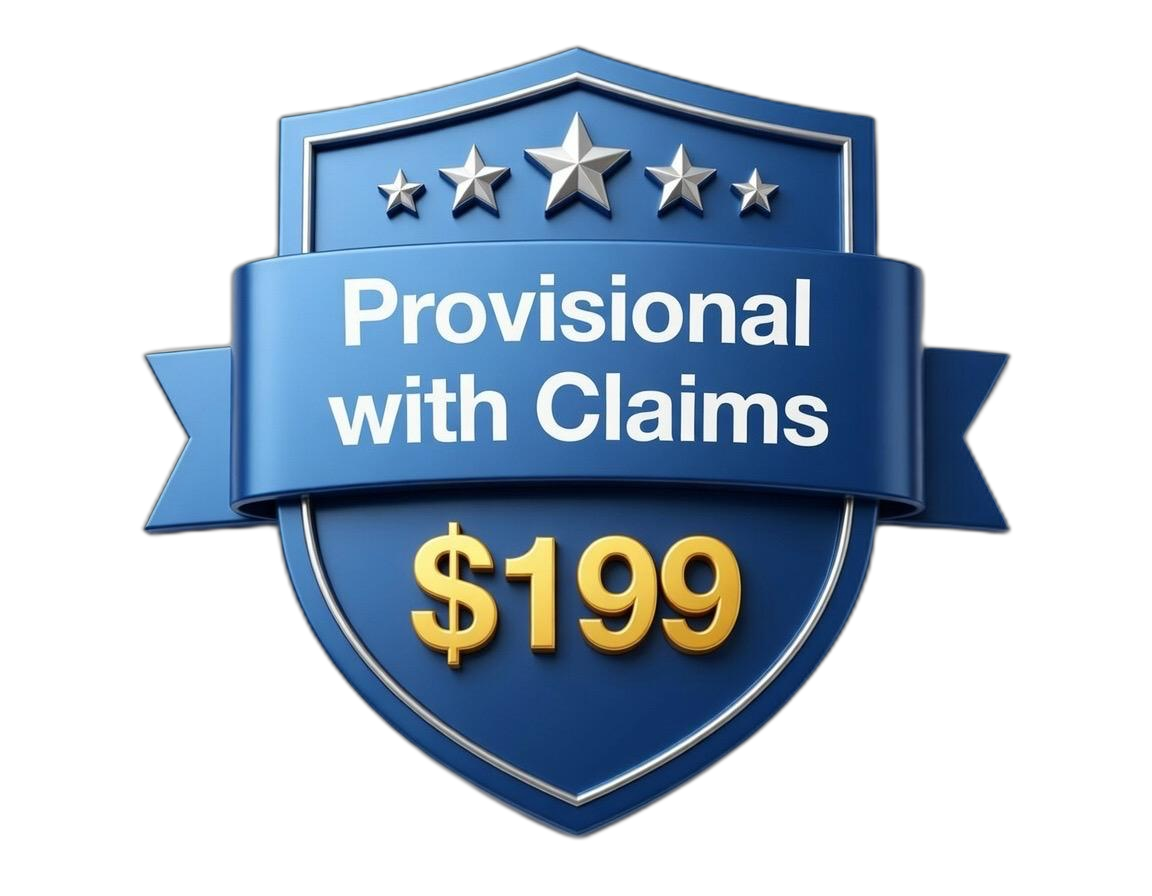 Provisional with Claims badge